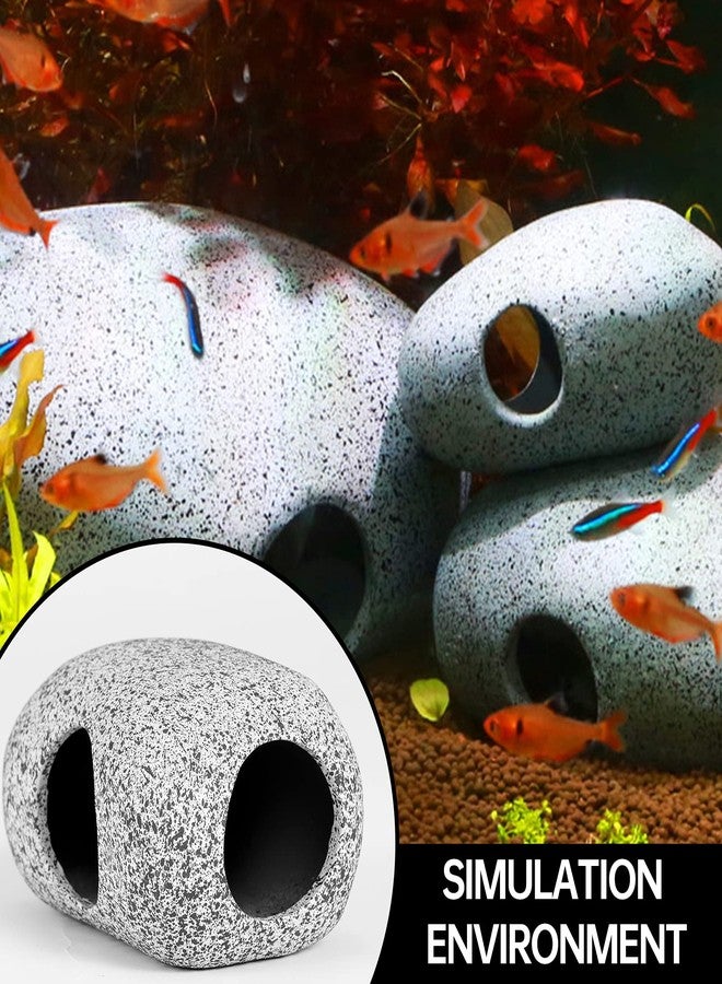 KABUDA 3 Pieces Rock Aquarium Decorations, Stackable Cave Aquarium Decor, Betta Fish Tank Accessories Hideout Hidden Stones Ornaments, Fish Rock House Hideaway Tunnel Fish Cave for Aquarium Shrimp Cichlid - Image 4